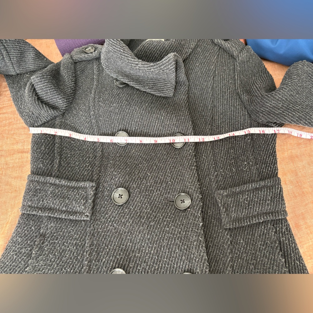LOFT Charcoal Gray Double-Breasted Peacoat - Picture 5 of 6